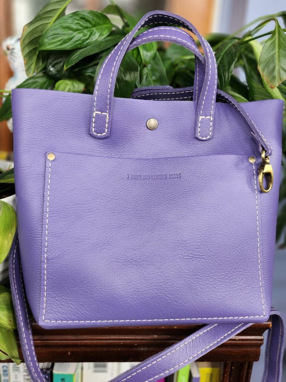 🦄NEW Portland Leather Mini Snap Crossbody Tote in Morning Glory